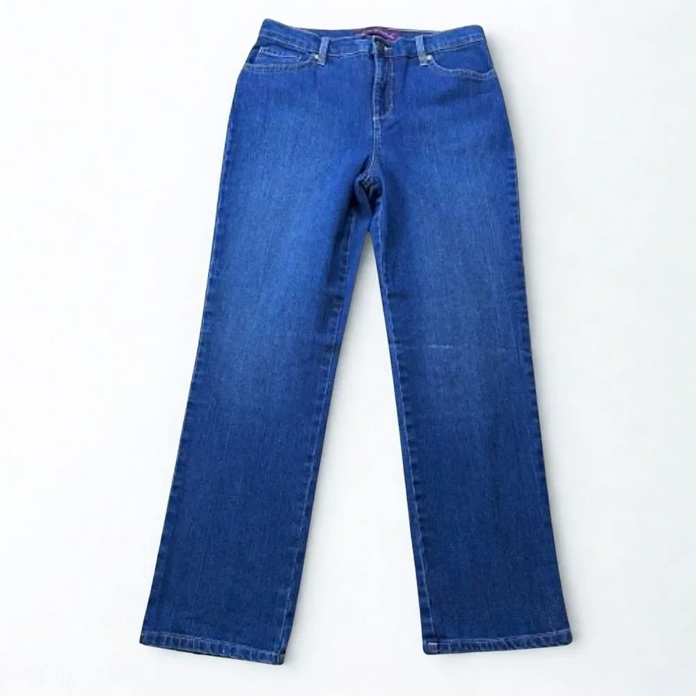 Gloria Vanderbilt Amanda Womens Straight Leg Jeans 8P Petite Short Medium Wash